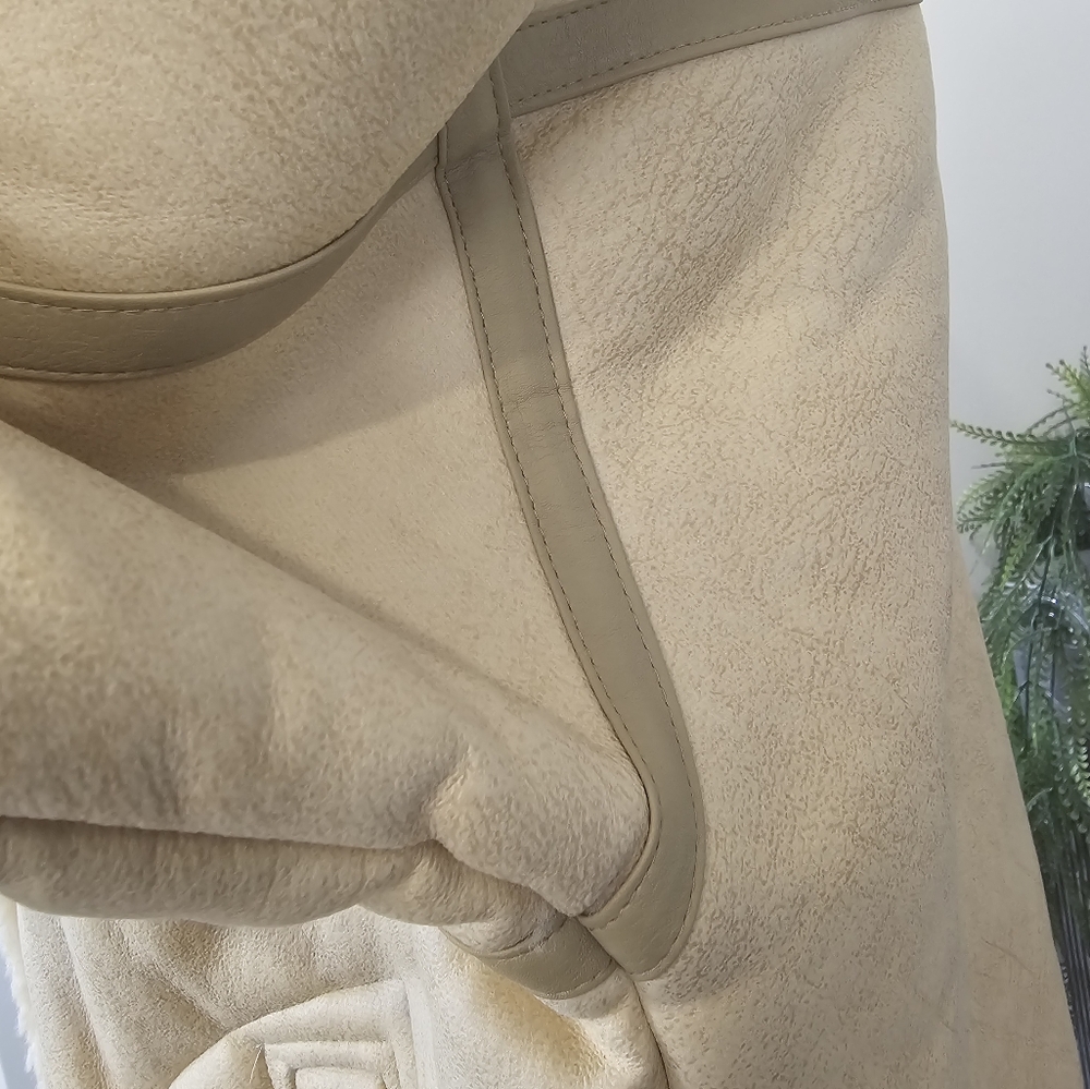 Shearling Aviator Jacket Leather Sand - Picture 6 of 16